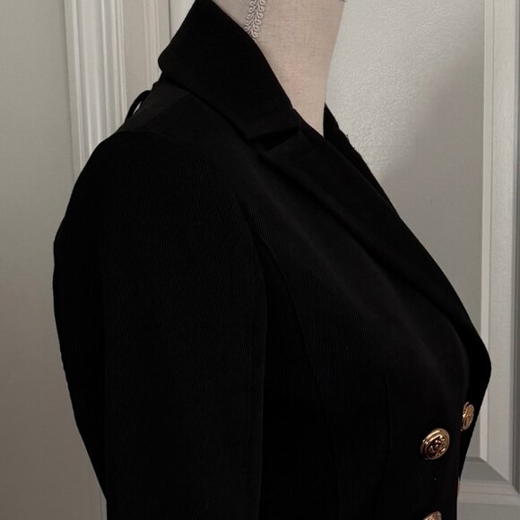 MCQ ALEXANDER MCQUEEN BLACK PEPLUM BLAZER - SZ IT  40 - Picture 4 of 9